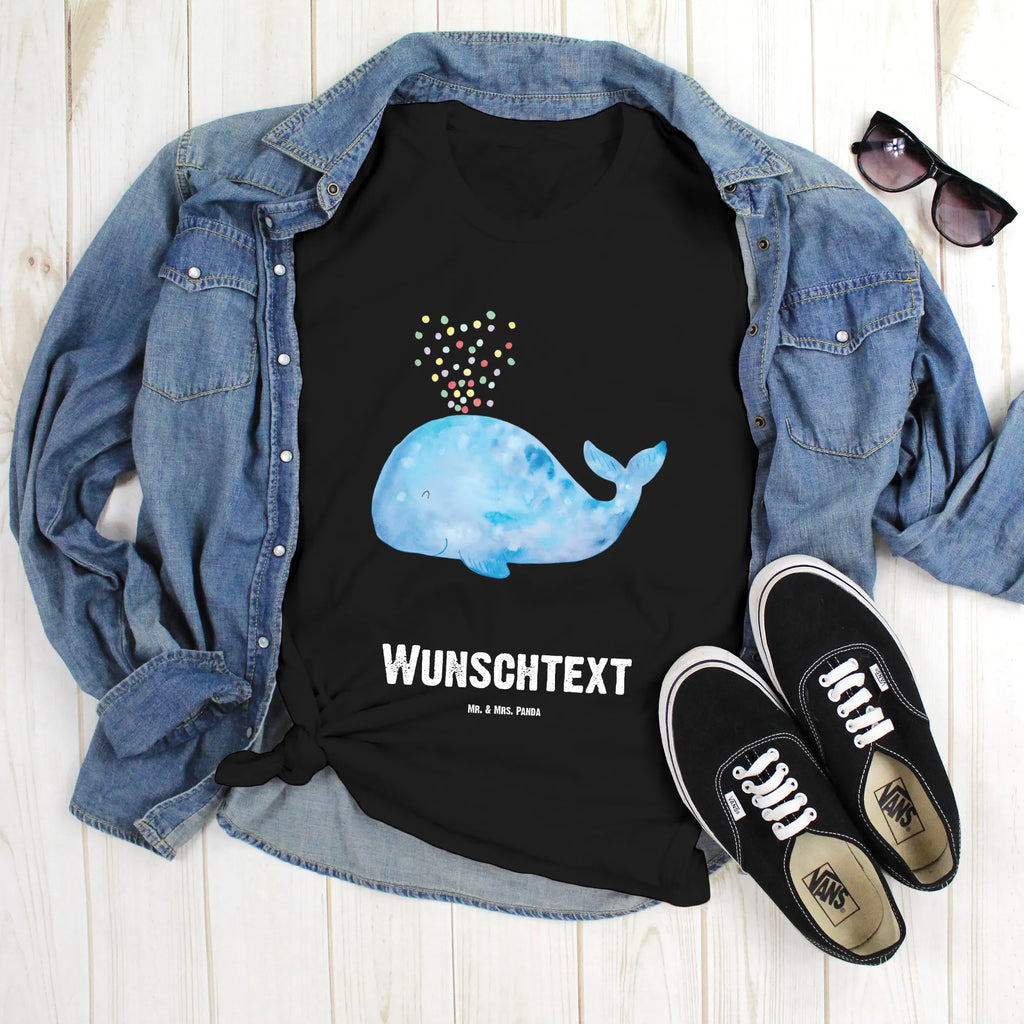 Personalised T-Shirt whale confetti T-Shirt mit Namen, Bedrucken, T-Shirt mit Aufruck, Wunschtext, T-Shirt Personalisiert, Meer, Urlaub, Meerestiere, Geburtstag, Trennung, Wale, Motivation, Diät, Abnehmen, Wal, Neustart, Neuanfang, Konfetti, Lebensabschnitt