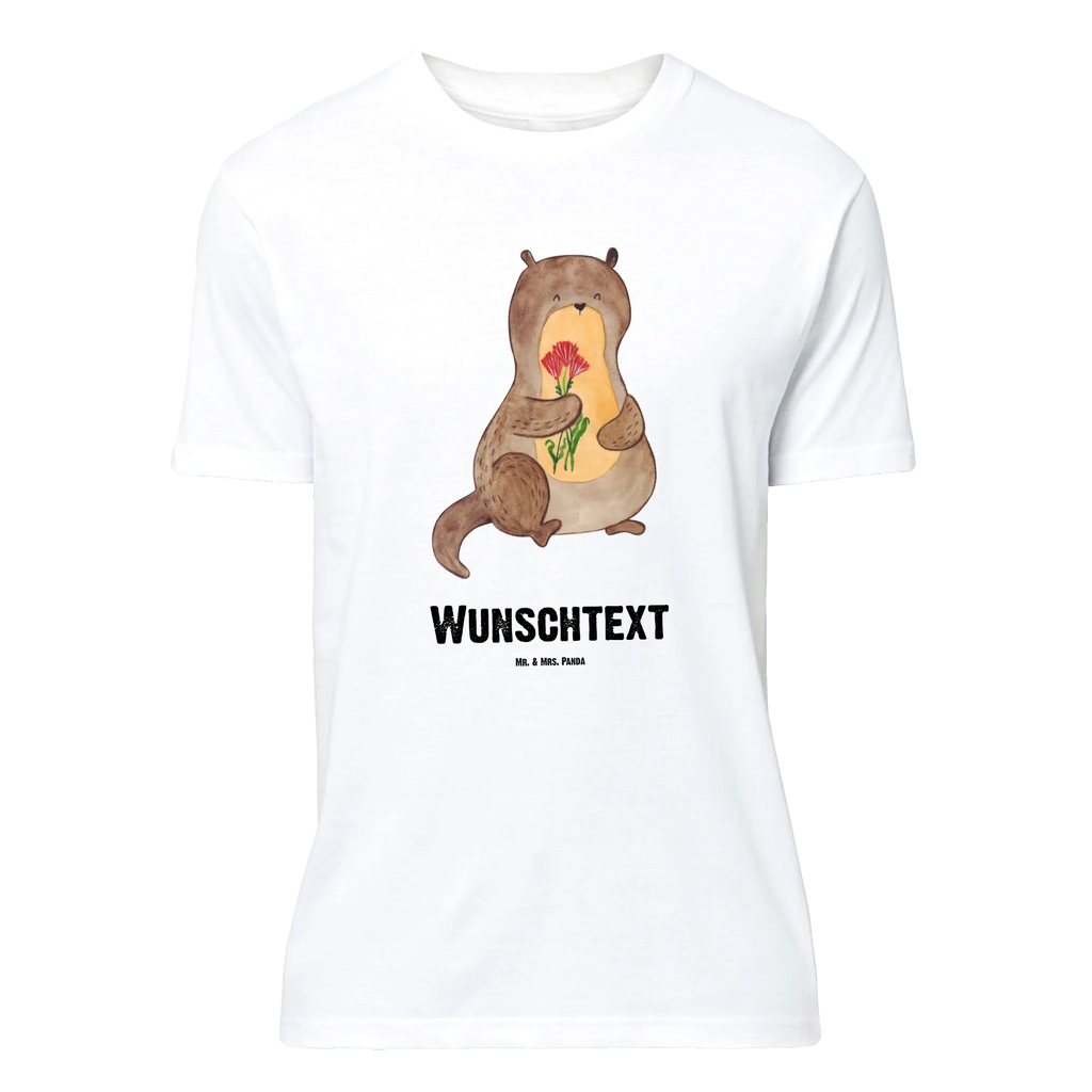 Rozmiar L Personalizowana koszulka wydra bukiet kwiatów T-Shirt mit Aufruck, Wunschtext, T-Shirt mit Namen, Bedrucken, T-Shirt Personalisiert, Fischotter, Seeotter, Otter, Otter Seeotter See Otter