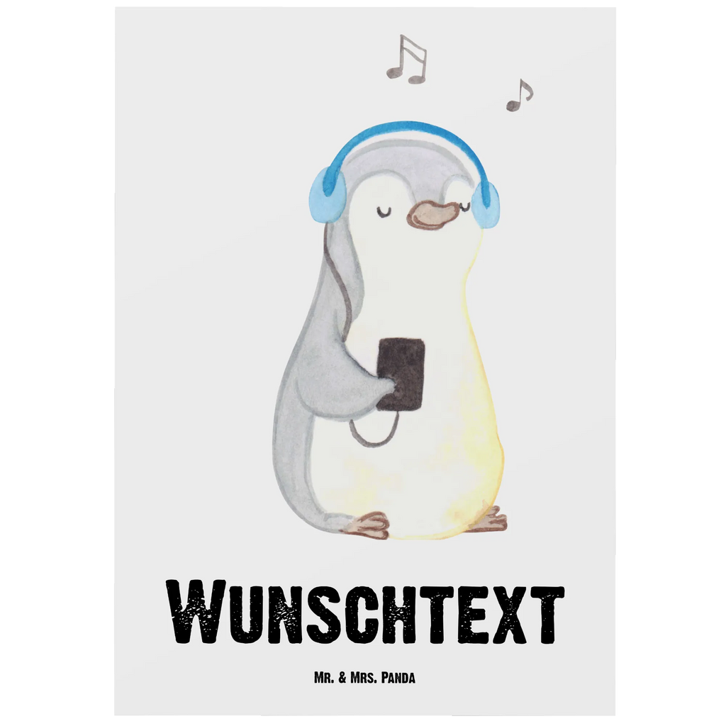 Personalizowana kartka pocztowa Pingwin Słuchać muzyki Prezent, Sport, Dyscyplina sportowa, Hobby, Darować, Dziękuję, Dzięki, Wyróżnienie, Wygrana, Sportowiec