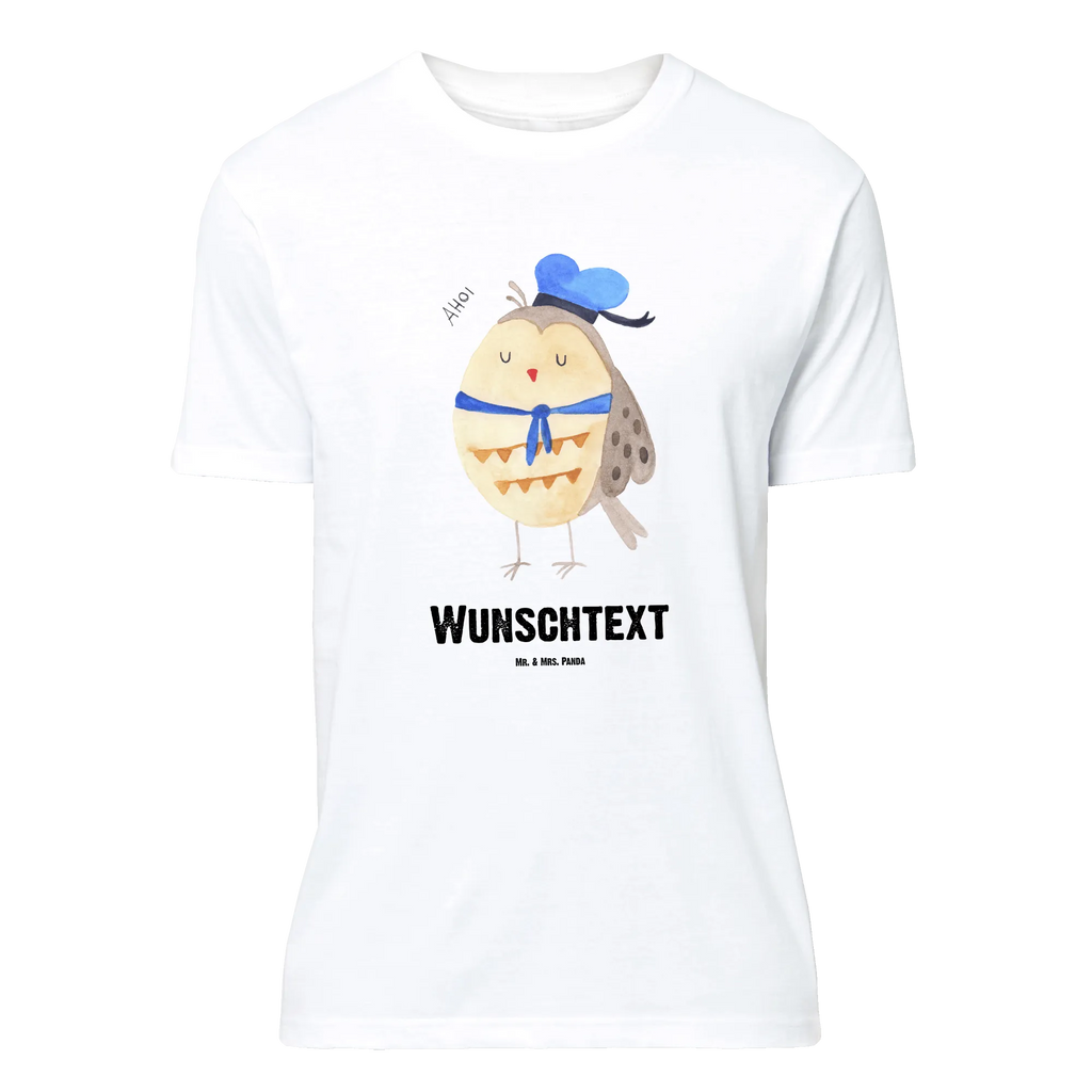 Personalised T-Shirt Owl sailor Wunschtext, T-Shirt mit Namen, Bedrucken, T-Shirt mit Aufruck, T-Shirt Personalisiert, Eule, Heimathafen, Owl, Eule Deko, Seefahrer, Hochzeitstag Geschenk, Eule Spruch, Ehe, Matrose, Freundin, Wortspiel Lustig