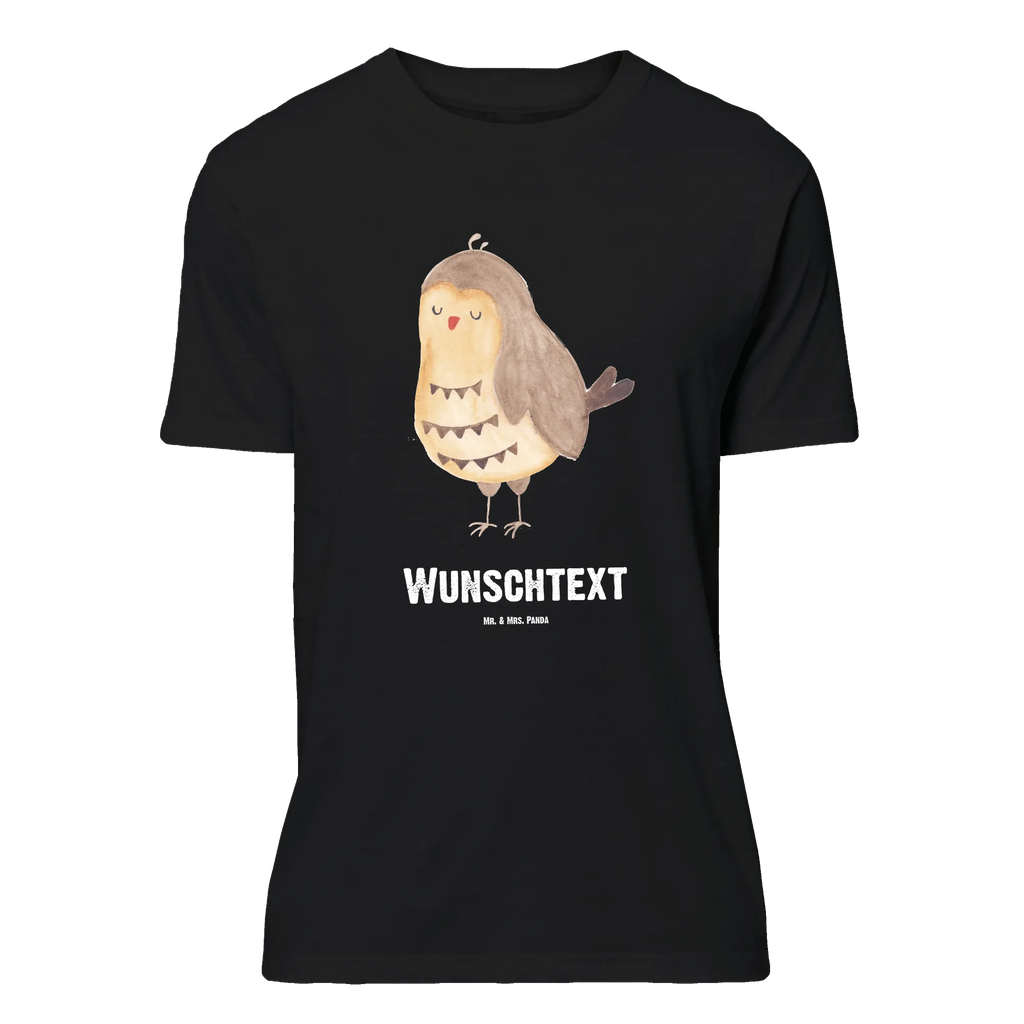 Rozmiar L Personalizowana koszulka sowa zadowolona Wunschtext, T-Shirt mit Aufruck, T-Shirt mit Namen, T-Shirt Personalisiert, Bedrucken, Eule, Romantisch, Geschenk Hochzeitstag, Wortspiel Lustig, Owl, Eule Spruch, Spruch schön, Eule Deko, Liebe Spruch