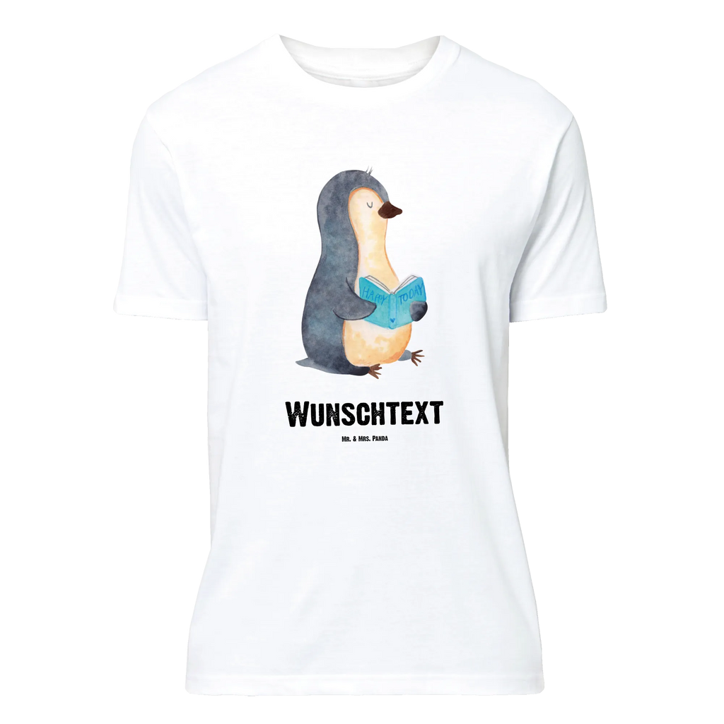 Personalised T-Shirt Penguin A book Bedrucken, Wunschtext, T-Shirt Personalisiert, T-Shirt mit Aufruck, T-Shirt mit Namen, Pinguin, Bücherwurm, Freizeit, Lesen, Buch, Faulenzen, Nichtstun, Urlaub, Pinguine, Ferien