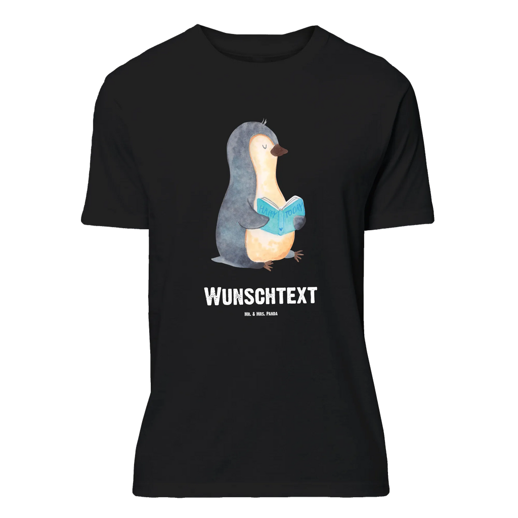 Personalised T-Shirt Penguin A book Bedrucken, Wunschtext, T-Shirt Personalisiert, T-Shirt mit Aufruck, T-Shirt mit Namen, Pinguin, Bücherwurm, Freizeit, Lesen, Buch, Faulenzen, Nichtstun, Urlaub, Pinguine, Ferien