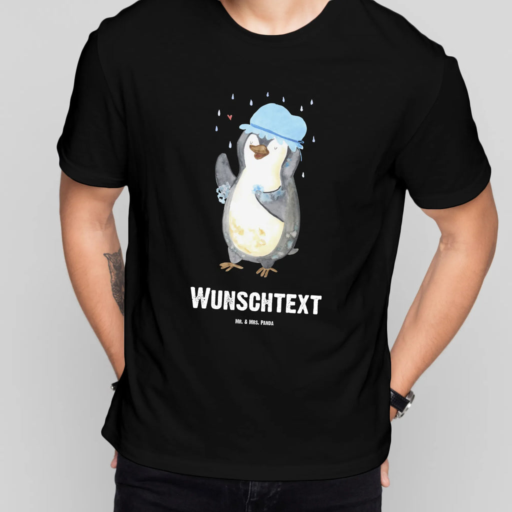 Personalisiertes T-Shirt Pinguin duscht T-Shirt Personalisiert, T-Shirt mit Namen, Bedrucken, Wunschtext, T-Shirt mit Aufruck, Pinguin, Duschen, Pinguine, Neustart, glücklich sein, Motivation, Lebensmotto, Dusche, Neuanfang
