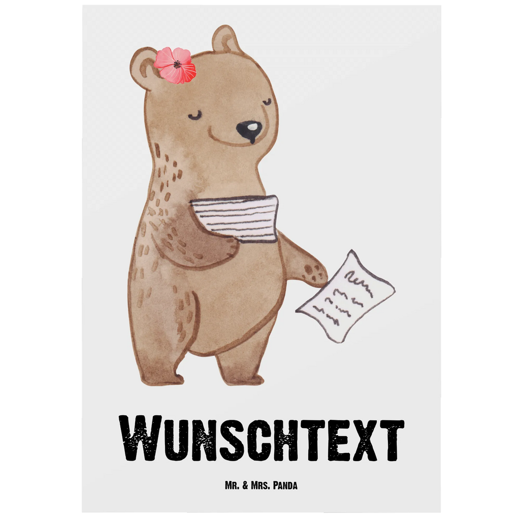 Personalizowana kartka pocztowa Pracownica biurowa Serce Zawód, Wykształcenie, Jubileusz, Pożegnanie, Emerytura, Kolega, Koleżanka, Prezent, Dawać, Pracownik, Współpracownik, Firma, Dziękuję, Dziękuję bardzo