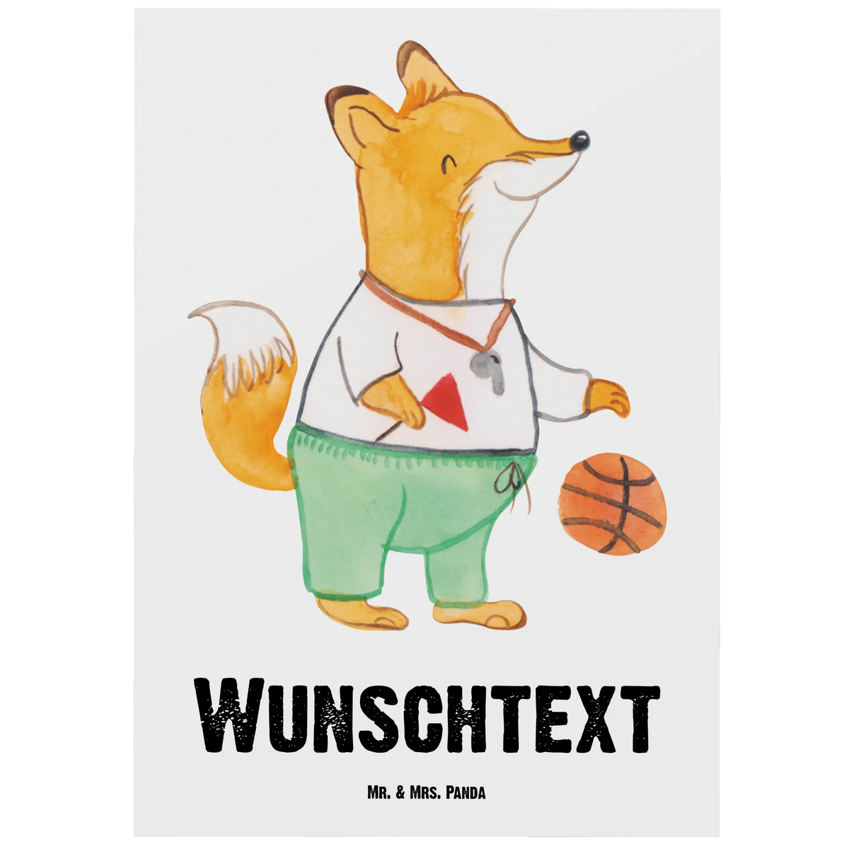 Personalised postcard Basketball coach Heart gift, gift idea, best, farewell gift, passing exam, anniversary, retirement, promotion, job start, sayings, funny, profession