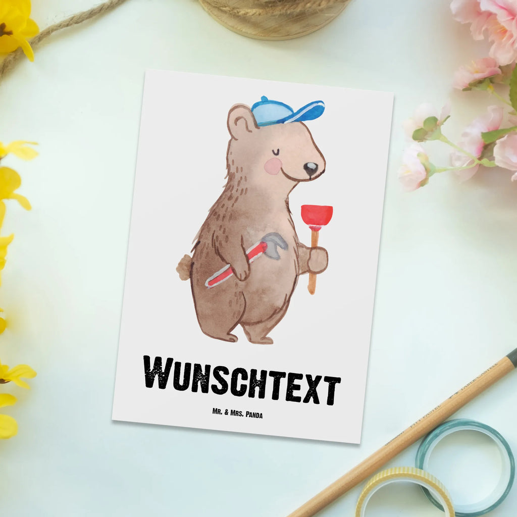 Personalizowana kartka pocztowa hydraulik serce Zawód, Wykształcenie, Jubileusz, Pożegnanie, Emerytura, Kolega, Koleżanka, Prezent, Dawać, Pracownik, Współpracownik, Firma, Dziękuję, Dziękuję bardzo