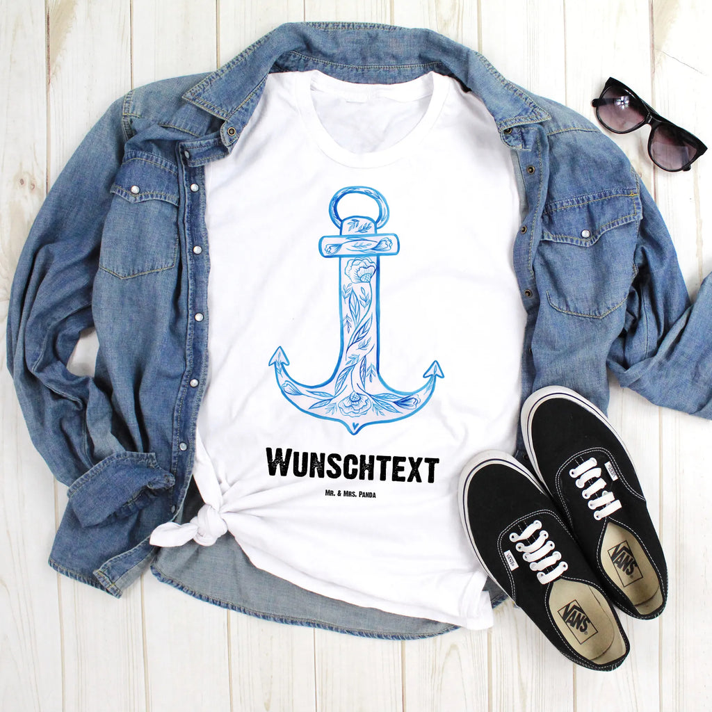 Personalised T-Shirt anchor Blue Frauen, Wunschtext, T-Shirt Personalisiert, T-Shirt mit Aufruck, T-Shirt mit Namen, Männer, Bedrucken, Tiermotive, Gute Laune, lustige Sprüche, Tiere