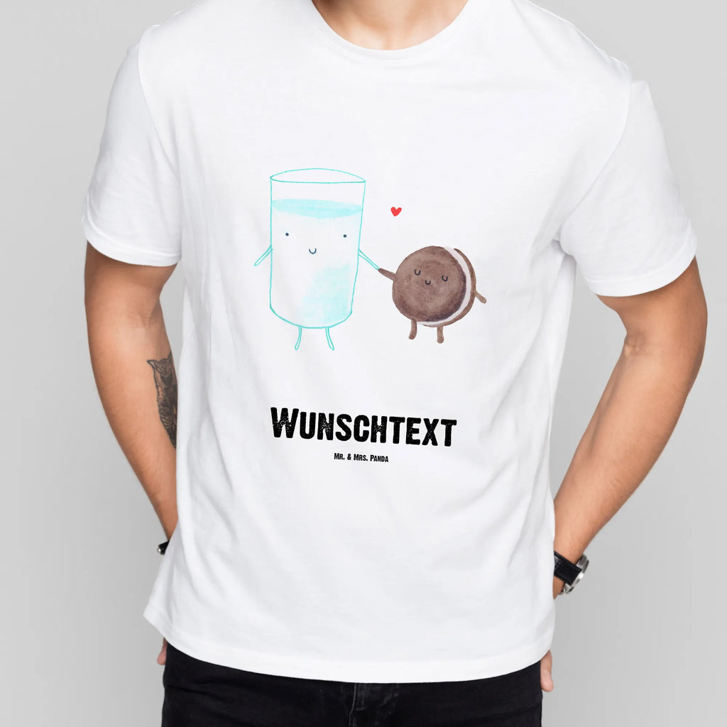 Personalisiertes T-Shirt Milch & Keks Wunschtext, Bedrucken, T-Shirt Personalisiert, T-Shirt mit Aufruck, T-Shirt mit Namen, Lustige Sprüche, Gute Laune, Tiere, Tiermotive, Kaffee, Cookie, Romantisch, Keks, Milk, Motiv Süß, Einladung Frühstück, Milch, Perfektes Paar, Kekse