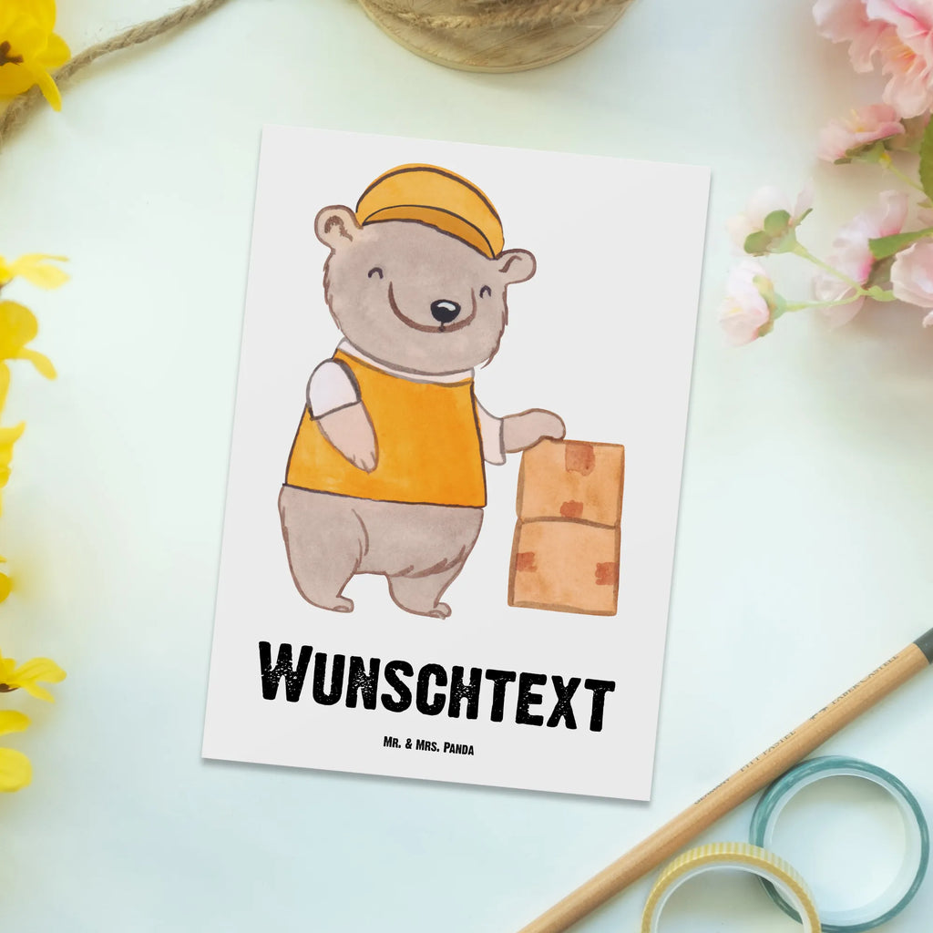 Personalised postcard Package Delivery Person heart gift, gift idea, best, farewell gift, passing exam, anniversary, retirement, promotion, job start, sayings, funny, profession