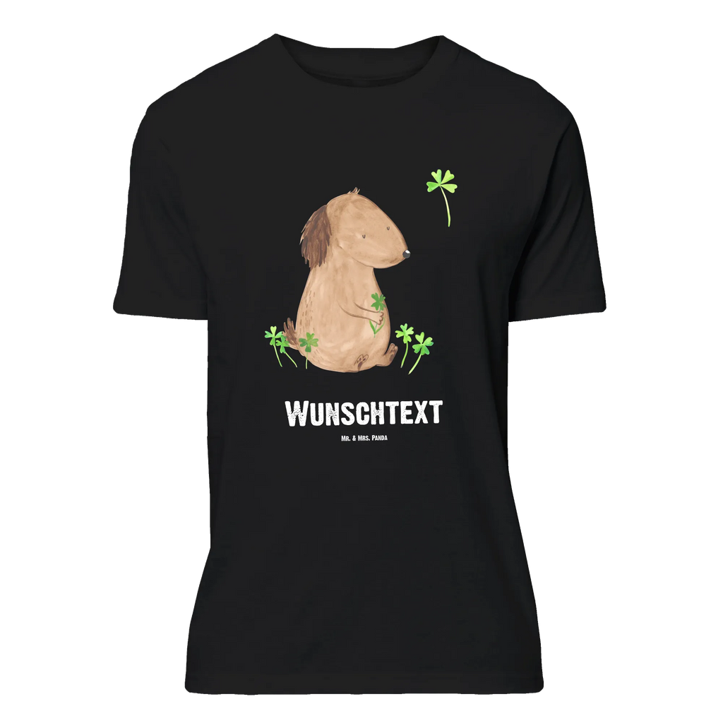 Personalised T-Shirt Dog shamrock T-Shirt mit Namen, T-Shirt mit Aufruck, Männer, Frauen, Wunschtext, Bedrucken, T-Shirt Personalisiert, Hundemotiv, Hund, Haustier, Tierliebhaber, Sprüche, Hunderasse, Hundebesitzer, Glück, Glücksbringer, Neuanfang, Tagträume, Kleeblatt, Motivation, Geschenk, Selbstliebe, Achtsamkeit