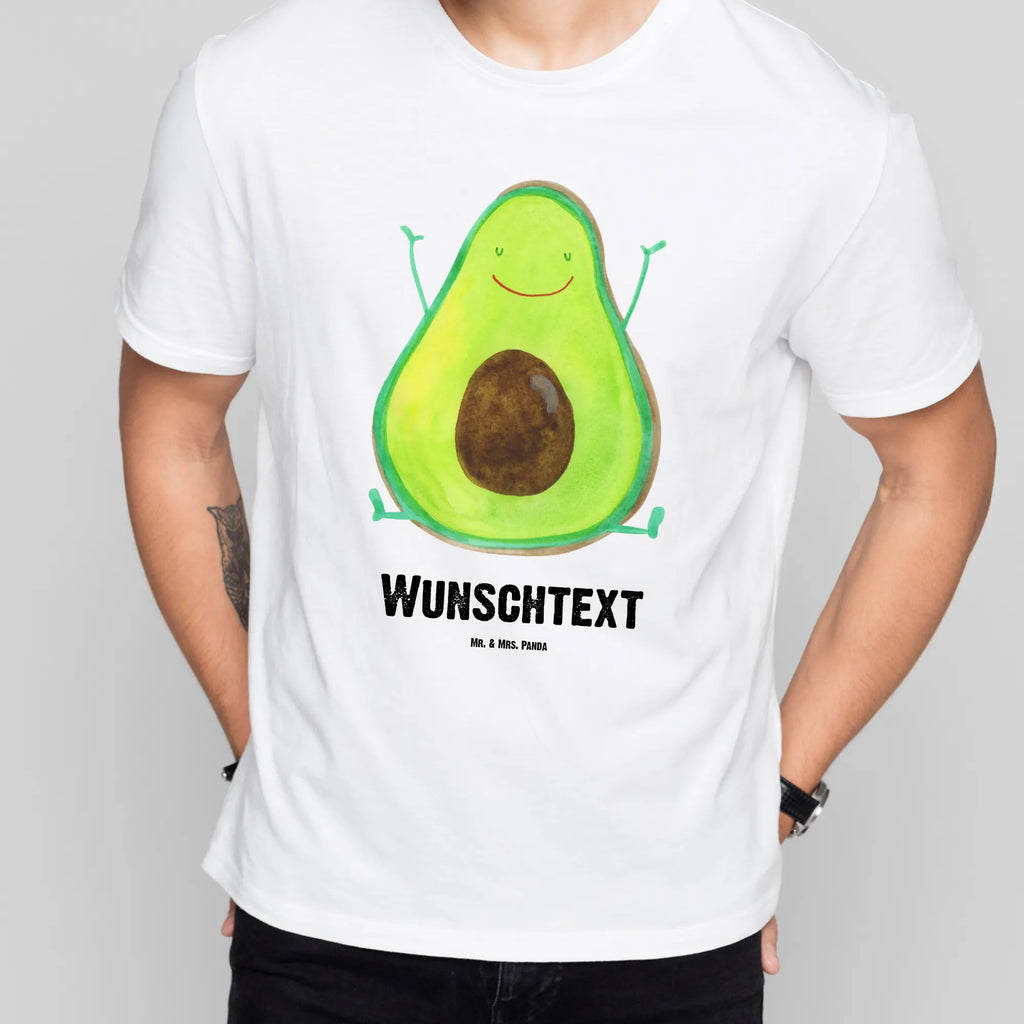 Personalisiertes T-Shirt Avocado Happy Bedrucken, T-Shirt mit Namen, Wunschtext, T-Shirt mit Aufruck, T-Shirt Personalisiert, Avocado, Veggie, Vegan, Gesund, Chaos