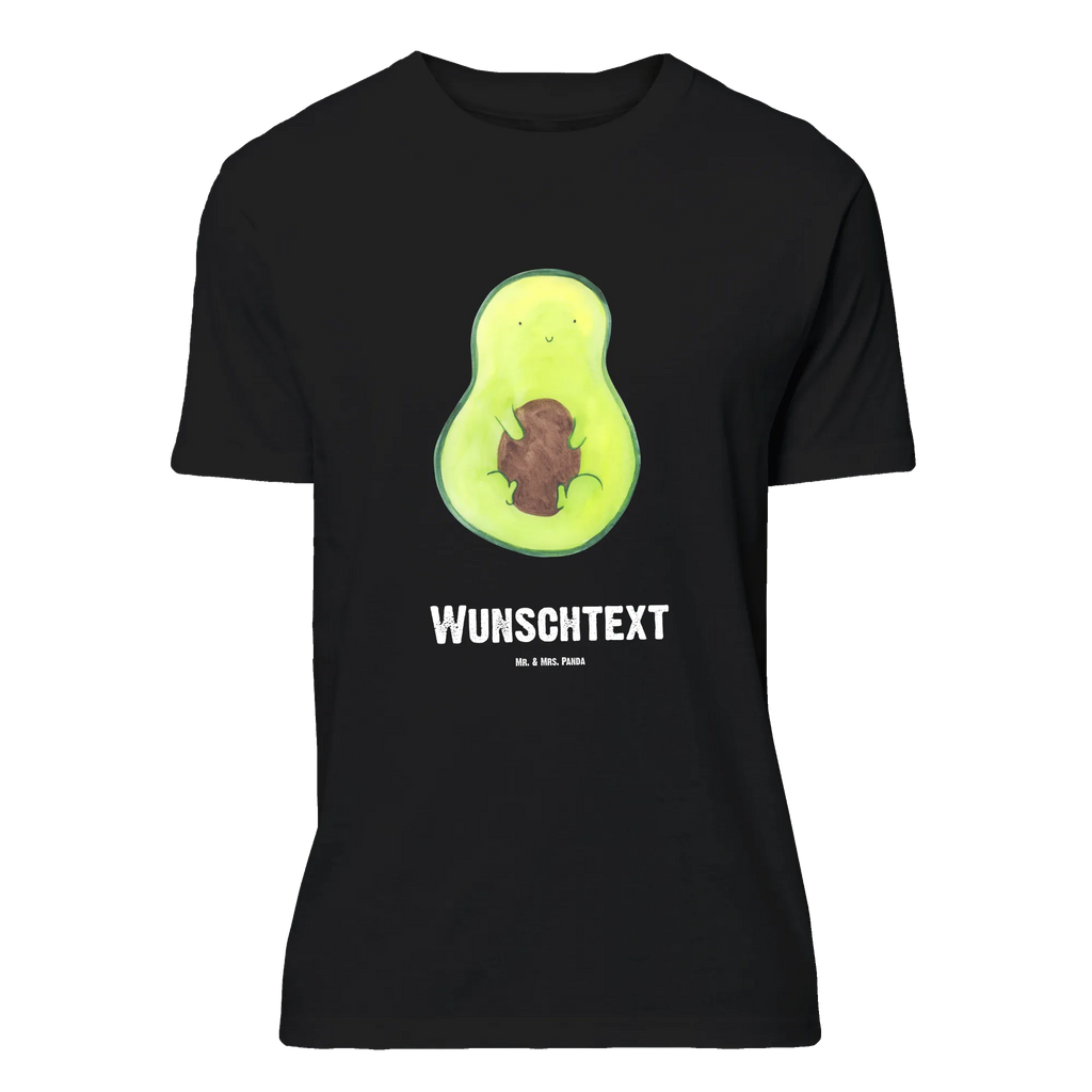 Personalisiertes T-Shirt Avocado mit Kern T-Shirt mit Aufruck, Bedrucken, T-Shirt mit Namen, T-Shirt Personalisiert, Wunschtext, Avocado, Veggie, Vegan, Gesund, Spruch Leben, Kern, Avocadokern, Pflanze, Avokado