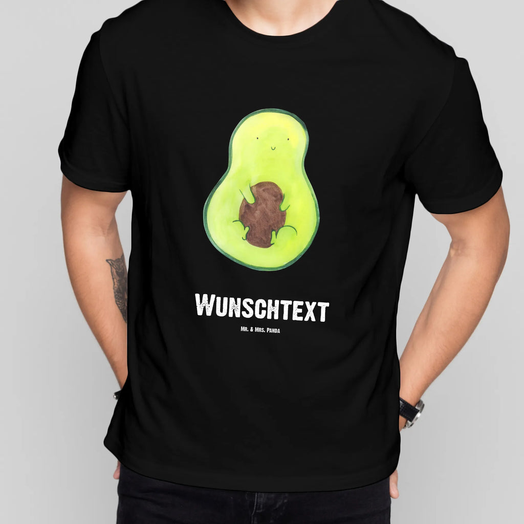 Personalisiertes T-Shirt Avocado mit Kern T-Shirt mit Aufruck, Bedrucken, T-Shirt mit Namen, T-Shirt Personalisiert, Wunschtext, Avocado, Veggie, Vegan, Gesund, Spruch Leben, Kern, Avocadokern, Pflanze, Avokado