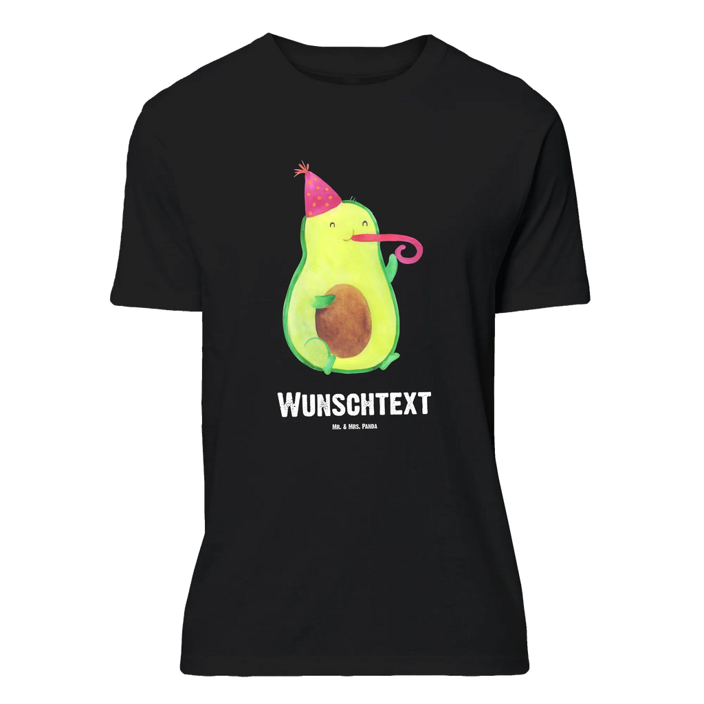 Personalised T-Shirt avocado Celebration T-Shirt mit Namen, T-Shirt mit Aufruck, T-Shirt Personalisiert, Bedrucken, Wunschtext, Frauen, Männer, Avocado, Veggie, Vegan, Gesund, Feierlichkeit, Party, Feier, Tröte, Gute Laune, Geburtstag, Fete