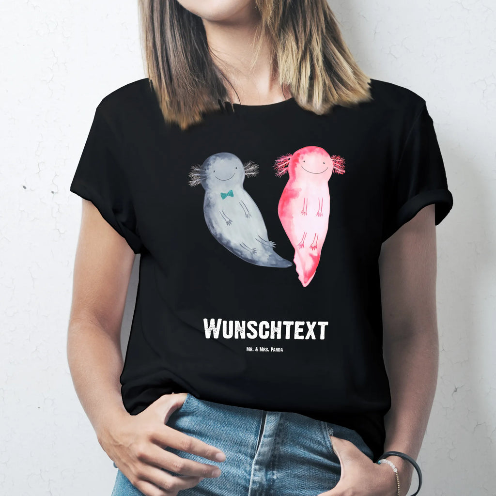 Personalisiertes T-Shirt Axolotl Axel+Lotte T-Shirt mit Aufruck, T-Shirt Personalisiert, Wunschtext, Bedrucken, T-Shirt mit Namen, Molch, Axolotl, Schwanzlurch, Axolot, Lurche, Valentinstag, Jahrestag, Ehemann, Freund, Liebesbeweis, Große Liebe, Liebe, Lurch, Verlobter