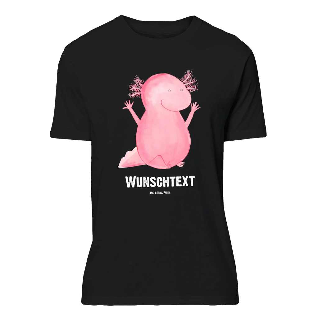 Personalisiertes T-Shirt Axolotl Hurra Wunschtext, T-Shirt Personalisiert, T-Shirt mit Aufruck, T-Shirt mit Namen, Bedrucken, Molch, Axolotl, Freude, Lurch, Lurche, Fröhlich, Schwanzlurch, Motivation, Spaß, Zufriedenheit, Axolot