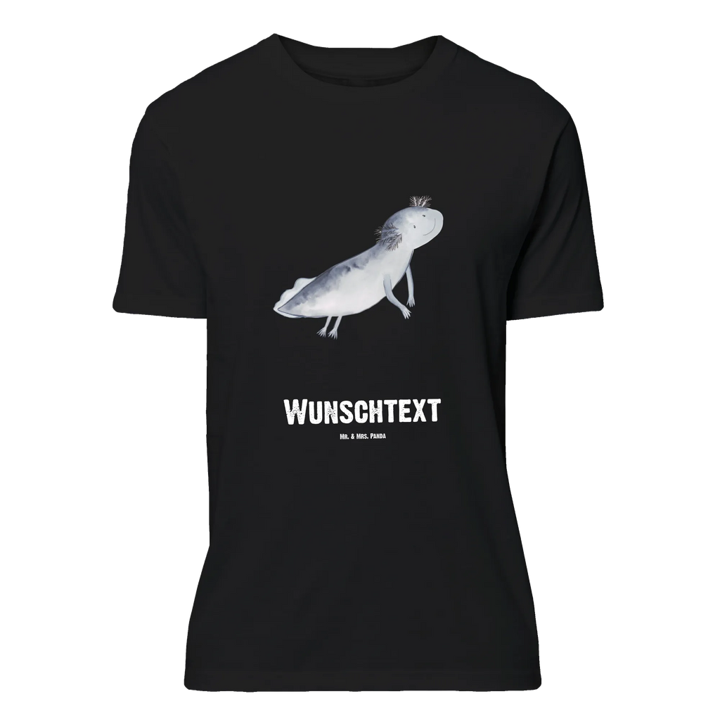 Personalisiertes T-Shirt Axolotl schwimmt Wunschtext, Bedrucken, T-Shirt Personalisiert, T-Shirt mit Namen, T-Shirt mit Aufruck, Molch, Axolotl, Lurch, Problem, Schwanzlurch, Motivation, Lurche, Axolot, Probleme, Lösungen