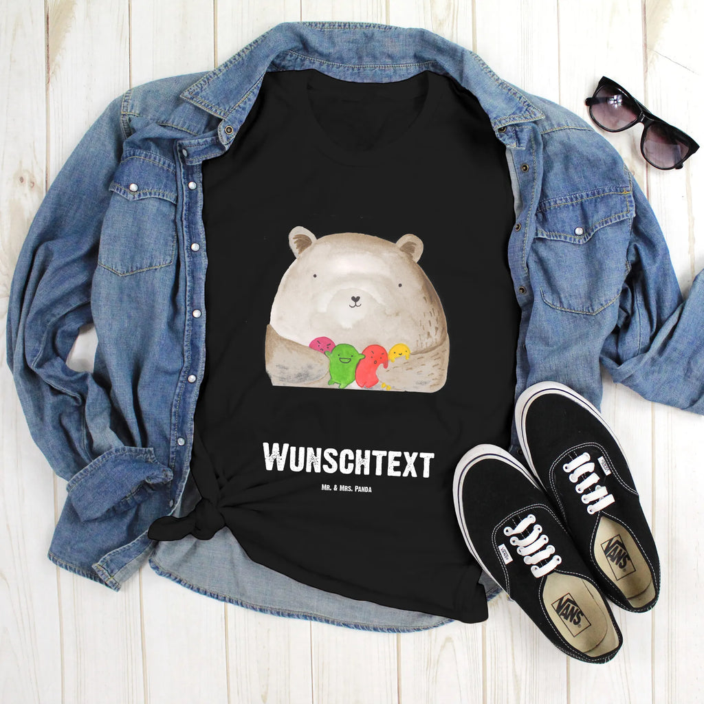 Rozmiar L Personalizowana koszulka niedźwiedź uczucie Wunschtext, T-Shirt mit Namen, T-Shirt mit Aufruck, T-Shirt Personalisiert, Bedrucken, Teddybär, Teddy, Bär, Durchgedreht, Verrückt, Wahnsinn