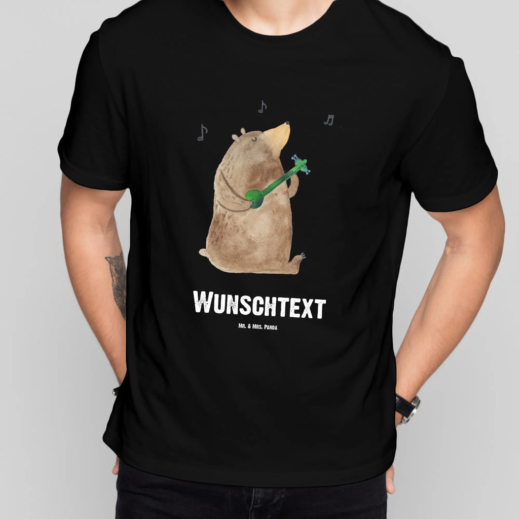 Rozmiar L Personalizowana koszulka niedźwiedź Gitara T-Shirt mit Namen, T-Shirt mit Aufruck, Bedrucken, Wunschtext, T-Shirt Personalisiert, Teddybär, Teddy, Bär