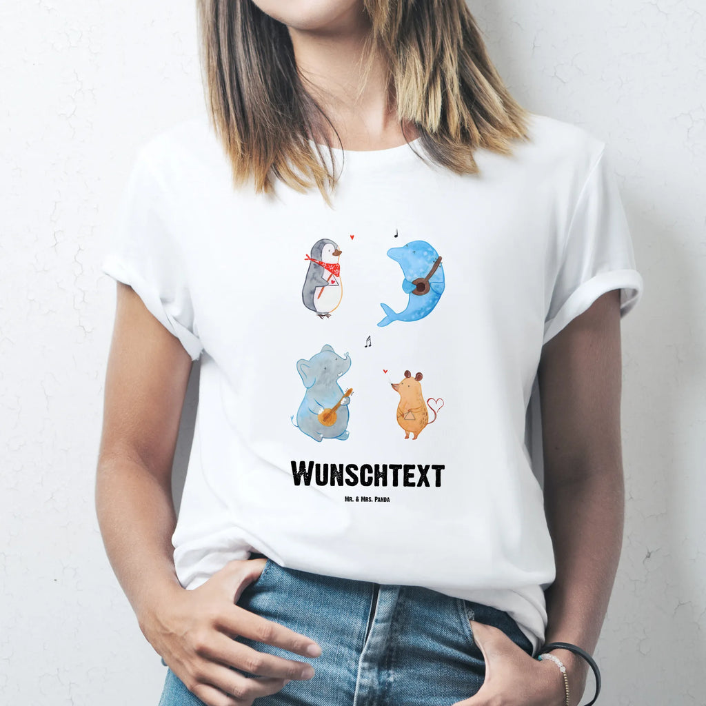 Personalisiertes T-Shirt Big Band Bedrucken, T-Shirt Personalisiert, T-Shirt mit Aufruck, T-Shirt mit Namen, Wunschtext, Lustige Sprüche, Gute Laune, Tiere, Tiermotive, Musikanten, Hund, Gitarre, Maus, Musik, Delfin, Elefant, Triangel, Pinguin, Band