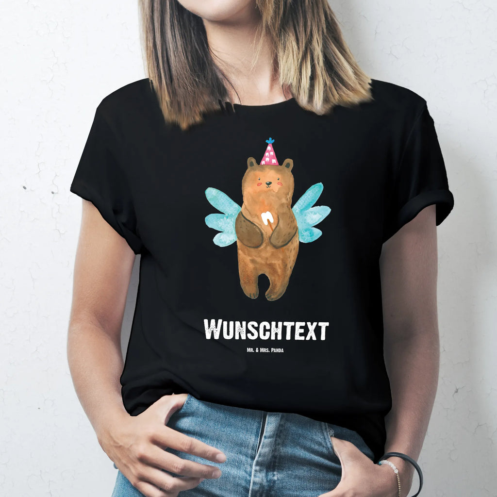 Personalisiertes T-Shirt Zahnfee Bär Wunschtext, T-Shirt mit Aufruck, T-Shirt mit Namen, T-Shirt Personalisiert, Bedrucken, Teddybär, Bär, Teddy, Zahnfee, Fee, Milchzahn, Erster Zahn