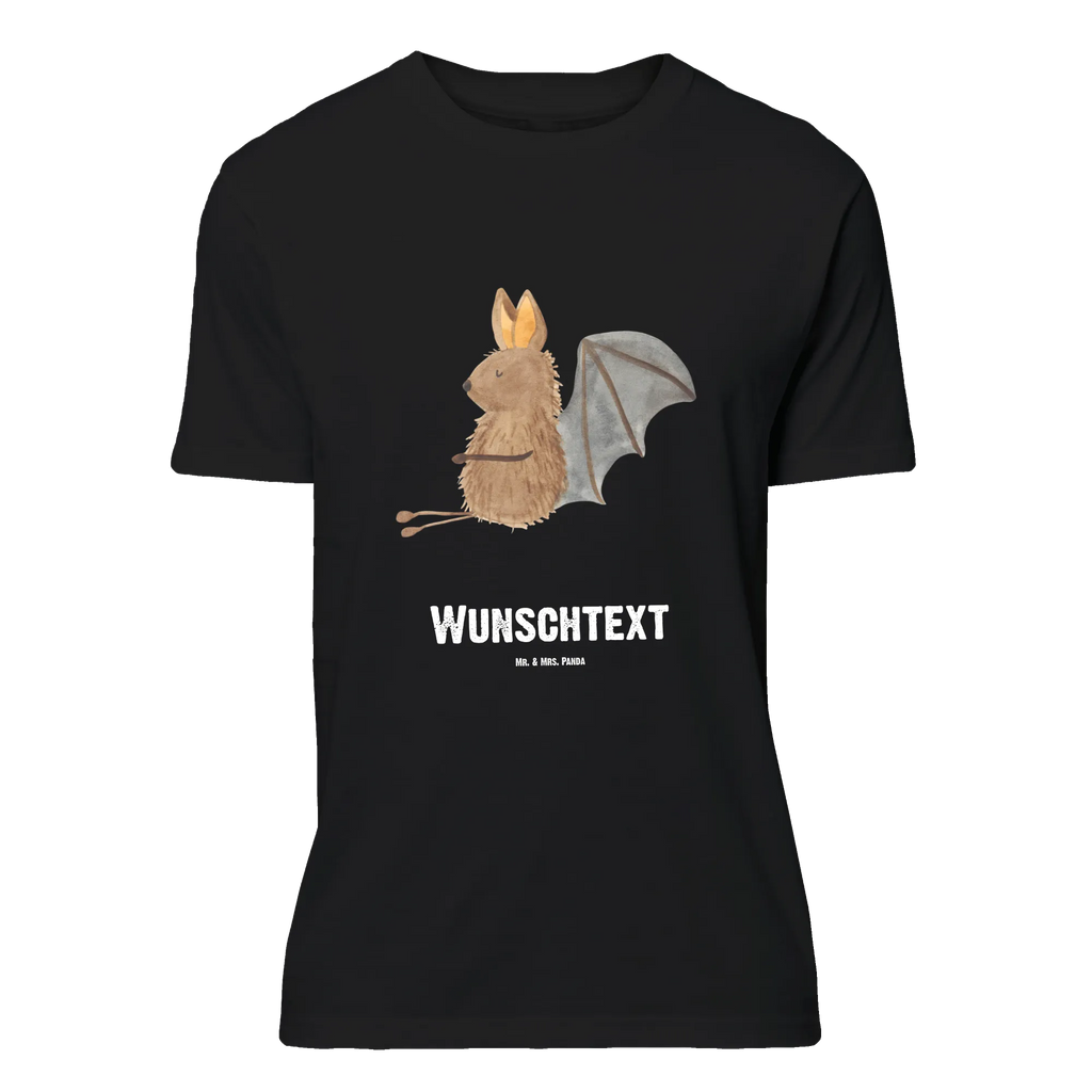 Personalisiertes T-Shirt Fledermaus sitzend T-Shirt mit Aufruck, Wunschtext, T-Shirt mit Namen, T-Shirt Personalisiert, Bedrucken, Lustige Sprüche, Gute Laune, Tiere, Tiermotive, Entspannen, Fledermäuse, Fledermaus, Motivation