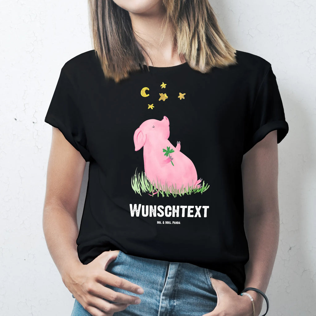 Rozmiar L Personalizowana koszulka świnia Szczęście Männer, Bedrucken, T-Shirt mit Aufruck, Frauen, Wunschtext, T-Shirt mit Namen, T-Shirt Personalisiert, lustige Sprüche, Gute Laune, Tiere, Tiermotive, Ziele, Träume, Schwein, Glücksbringer, Sterne, Sernchen, Motivation, Schweinchen, Glücksschwein. Glück