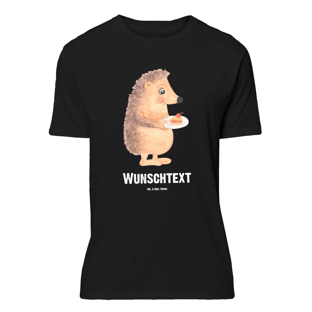 Personalisiertes T-Shirt Igel mit Kuchenstück T-Shirt mit Aufruck, Bedrucken, T-Shirt mit Namen, T-Shirt Personalisiert, Wunschtext, Lustige Sprüche, Gute Laune, Tiere, Tiermotive, Einladung Party, Igel, Geburtstagskuchen, Kuchen Backen, Kuchen, Backen Geschenk, Torte, Essen Spruch