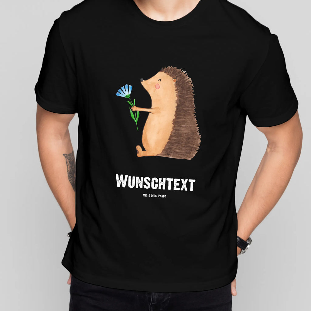 Rozmiar L Personalizowana koszulka jeż Kwiaty T-Shirt mit Namen, T-Shirt mit Aufruck, T-Shirt Personalisiert, Bedrucken, Wunschtext, Lustige Sprüche, Gute Laune, Tiere, Tiermotive, Gute Besserung, Besuch, Krankenhaus, krank, Krankheit, Genesungswünsche, Igel
