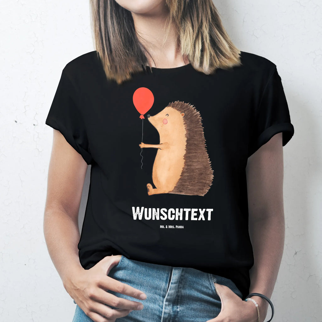 Rozmiar L Personalizowana koszulka jeż balon T-Shirt Personalisiert, T-Shirt mit Namen, Bedrucken, T-Shirt mit Aufruck, Wunschtext, Lustige Sprüche, Gute Laune, Tiere, Tiermotive, Geburtstagskind, Igel, Glückwunsch, Geburtstag, Herzlichen Glückwunsch, Ballon, Happy Birthday