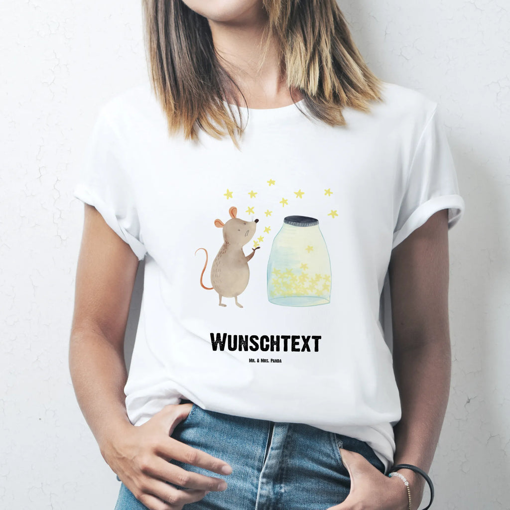 Rozmiar L Personalizowana koszulka mysz Gwiazdy T-Shirt mit Aufruck, T-Shirt mit Namen, Wunschtext, T-Shirt Personalisiert, Bedrucken, Lustige Sprüche, Gute Laune, Tiere, Tiermotive, Schwangerschaft, Maus, Geburtstag, Kind, Geburt, Sterne, Wunsch, Taufgeschenk, Kindergeburtstag, Erstes Kind, Taufe, Träume, Hoffnung