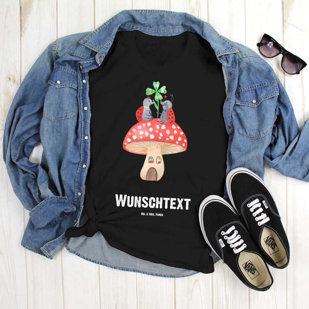 Rozmiar L Personalizowana koszulka biedronka Muchomor T-Shirt mit Namen, Wunschtext, Bedrucken, T-Shirt mit Aufruck, T-Shirt Personalisiert, Lustige Sprüche, Gute Laune, Tiere, Tiermotive, Marienkäfer, Wohnung, Haus, Zuhause, Fliegenpilz, Fleigenpilzhaus
