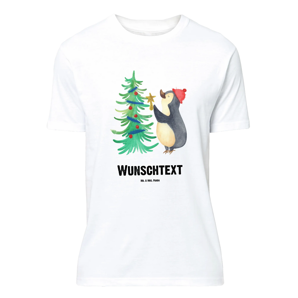 Personalisiertes T-Shirt Pinguin Weihnachtsbaum Bedrucken, T-Shirt mit Aufruck, T-Shirt Personalisiert, Wunschtext, T-Shirt mit Namen, Nikolaus, Weihnachtsdeko, Winter, Heiligabend, Advent, Wintermotiv, Weihnachten, Pinguin