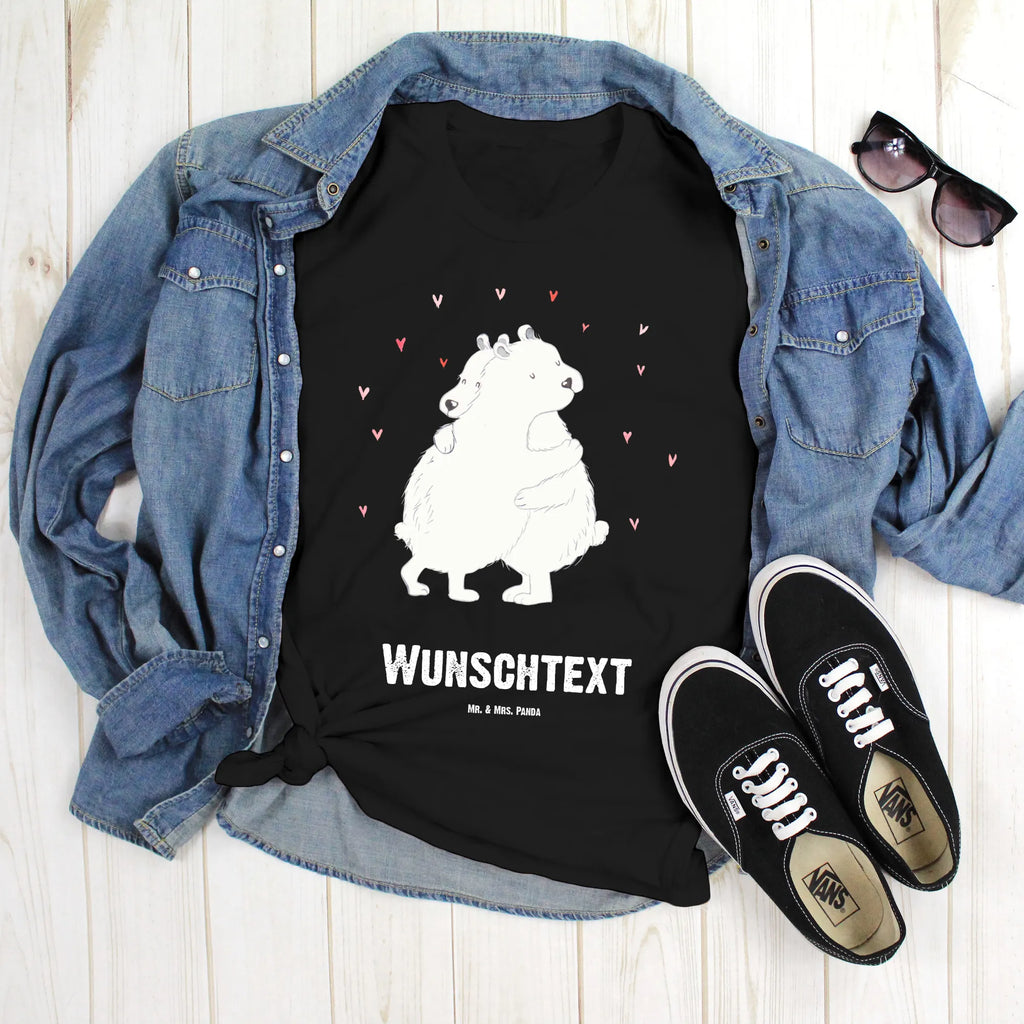 Personalisiertes T-Shirt Eisbär Umarmen Bedrucken, Wunschtext, T-Shirt Personalisiert, T-Shirt mit Namen, T-Shirt mit Aufruck, Gute Laune, Lustige Sprüche, Tiere, Tiermotive