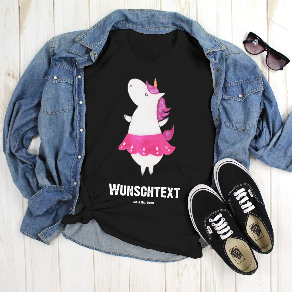 Personalised T-Shirt unicorn ballerina T-Shirt mit Namen, Frauen, Männer, T-Shirt mit Aufruck, Bedrucken, T-Shirt Personalisiert, Wunschtext, Einhorn Deko, Unicorn, Einhorn, Einhörner, Lebensfreude, Tänzerin, Spaß, Wohnung, Party, Ballerina, Tanzen, Feiern, Geburtstag, Lebenslust