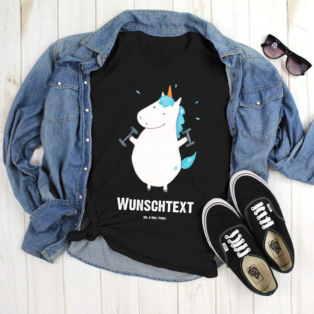 Rozmiar L Personalizowana koszulka jednorożec Fitness Bedrucken, T-Shirt mit Namen, Wunschtext, T-Shirt Personalisiert, T-Shirt mit Aufruck, Einhorn Deko, Unicorn, Einhorn, Einhörner, Sport, Fitness, Fitnessstudio, Sixpack, Geräte, Gym, Diät, Pumpen, Abnehmen