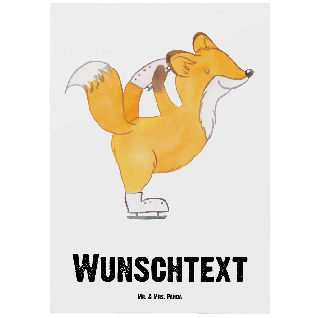 Personalised postcard Fox figure skater Gift, sport, hobby, giving, thank you, award, profit, athlete, figure skater, Figure skater, ice art
