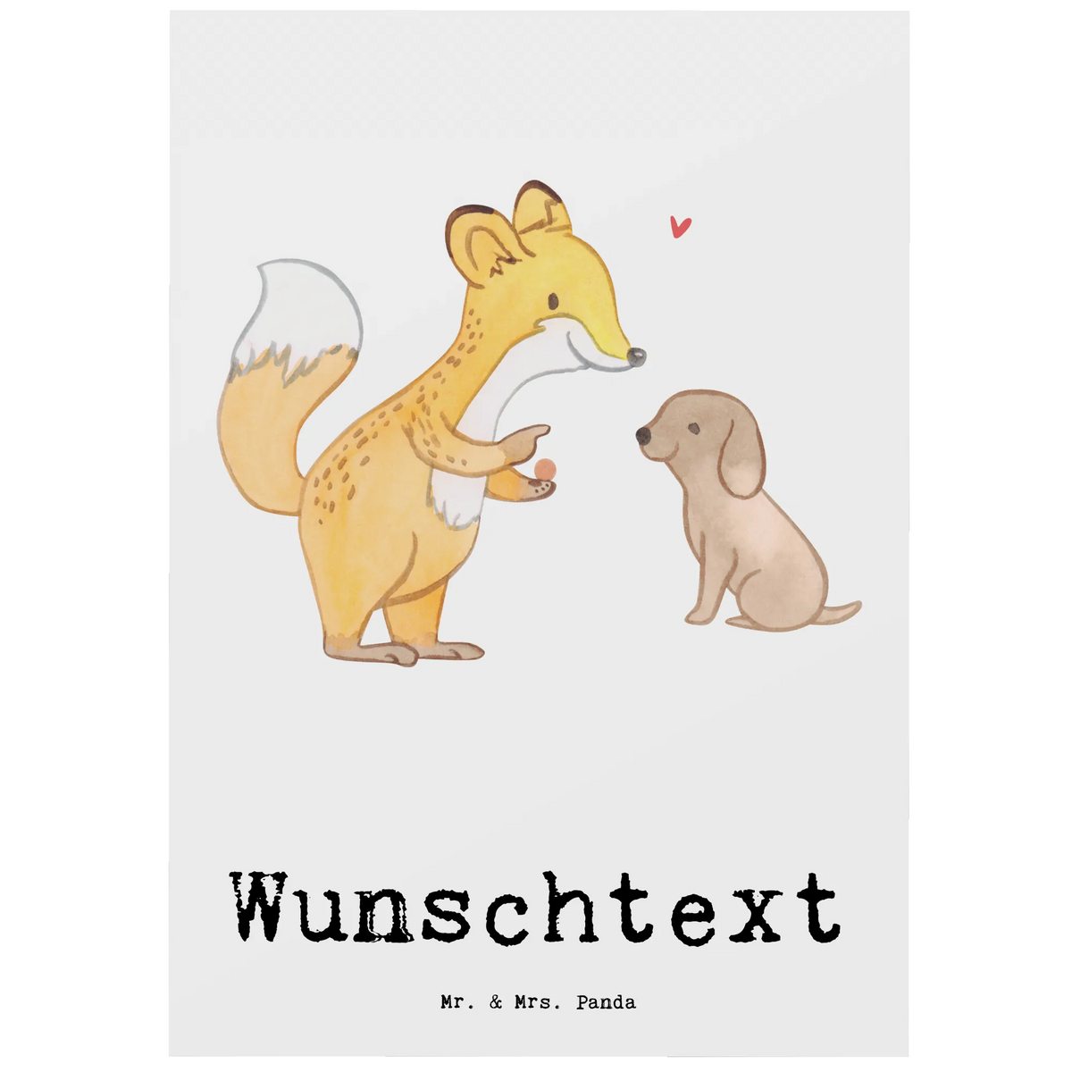 Personalised postcard Fox dog training Gift, sport, hobby, giving, thank you, award, profit, athlete, dog exam, dog education, puppy school, dog school, Dog training