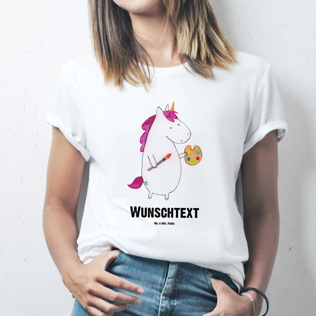 Rozmiar L Personalizowana koszulka Jednorożec Artysta Bedrucken, T-Shirt mit Namen, T-Shirt mit Aufruck, Wunschtext, T-Shirt Personalisiert, Einhorn Deko, Unicorn, Einhorn, Einhörner, Maler, Farbe, Geschenk, Pinsel, Englisch, Artist, Zeichnen, Welt, Malen, Künstler, Stift