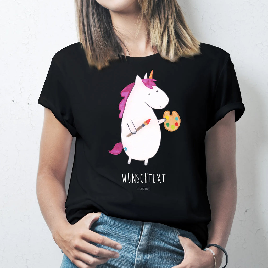 Rozmiar L Personalizowana koszulka Jednorożec Artysta Bedrucken, T-Shirt mit Namen, T-Shirt mit Aufruck, Wunschtext, T-Shirt Personalisiert, Einhorn Deko, Unicorn, Einhorn, Einhörner, Maler, Farbe, Geschenk, Pinsel, Englisch, Artist, Zeichnen, Welt, Malen, Künstler, Stift