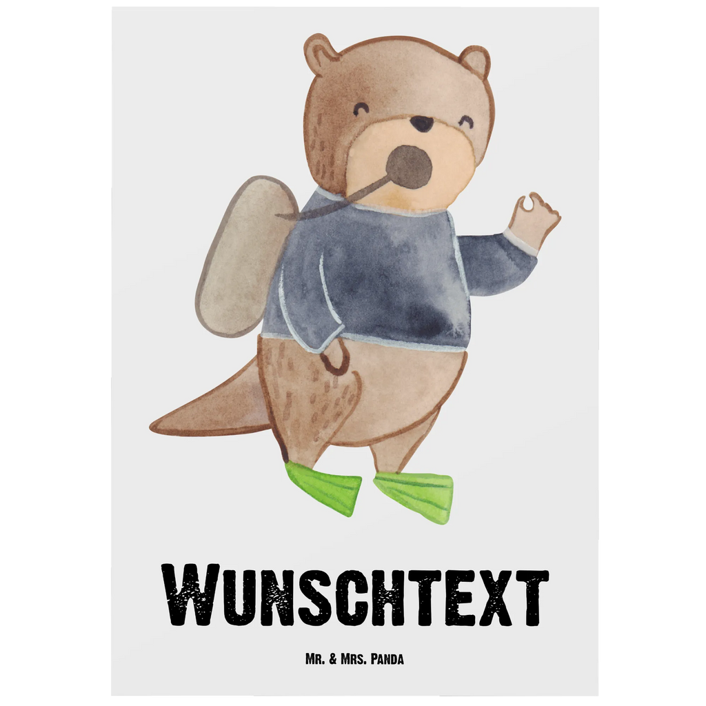 Personalizowana kartka pocztowa Instruktor nurkowania serce Zawód, Wykształcenie, Jubileusz, Pożegnanie, Emerytura, Kolega, Koleżanka, Prezent, Dawać, Pracownik, Współpracownik, Firma, Dziękuję, Dziękuję bardzo