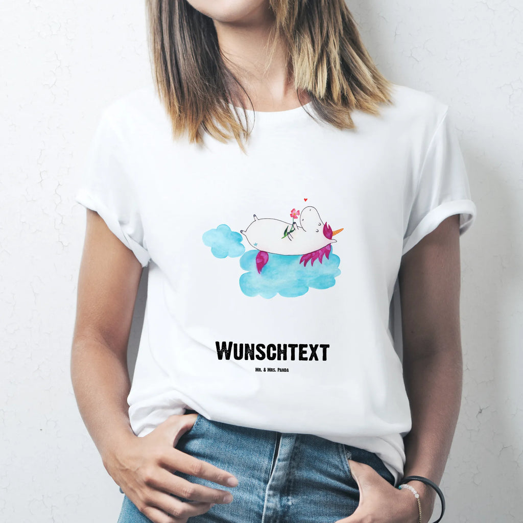 Rozmiar L Personalizowana koszulka Jednorożec Zakochany T-Shirt Personalisiert, T-Shirt mit Namen, Bedrucken, Wunschtext, T-Shirt mit Aufruck, Einhorn Deko, Einhorn, Einhörner, Unicorn, Liebe, Freundin, Wolke, Liebesbeweis, Verliebt