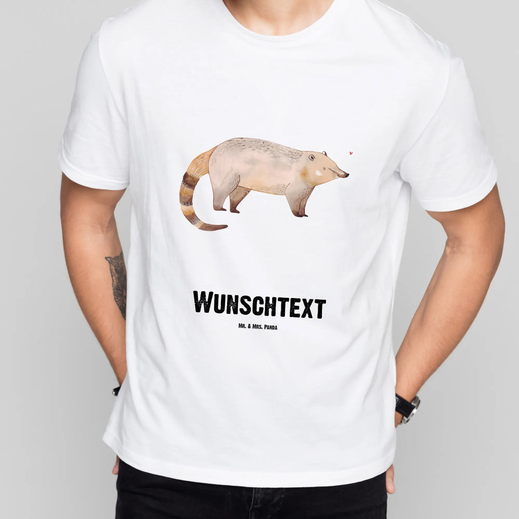 Rozmiar L Personalizowana koszulka Nosacz T-Shirt mit Namen, T-Shirt mit Aufruck, Bedrucken, T-Shirt Personalisiert, Wunschtext, Lustige Sprüche, Gute Laune, Tiere, Tiermotive, Nasenbär, Bär, Rüsselbär, Nasenbären
