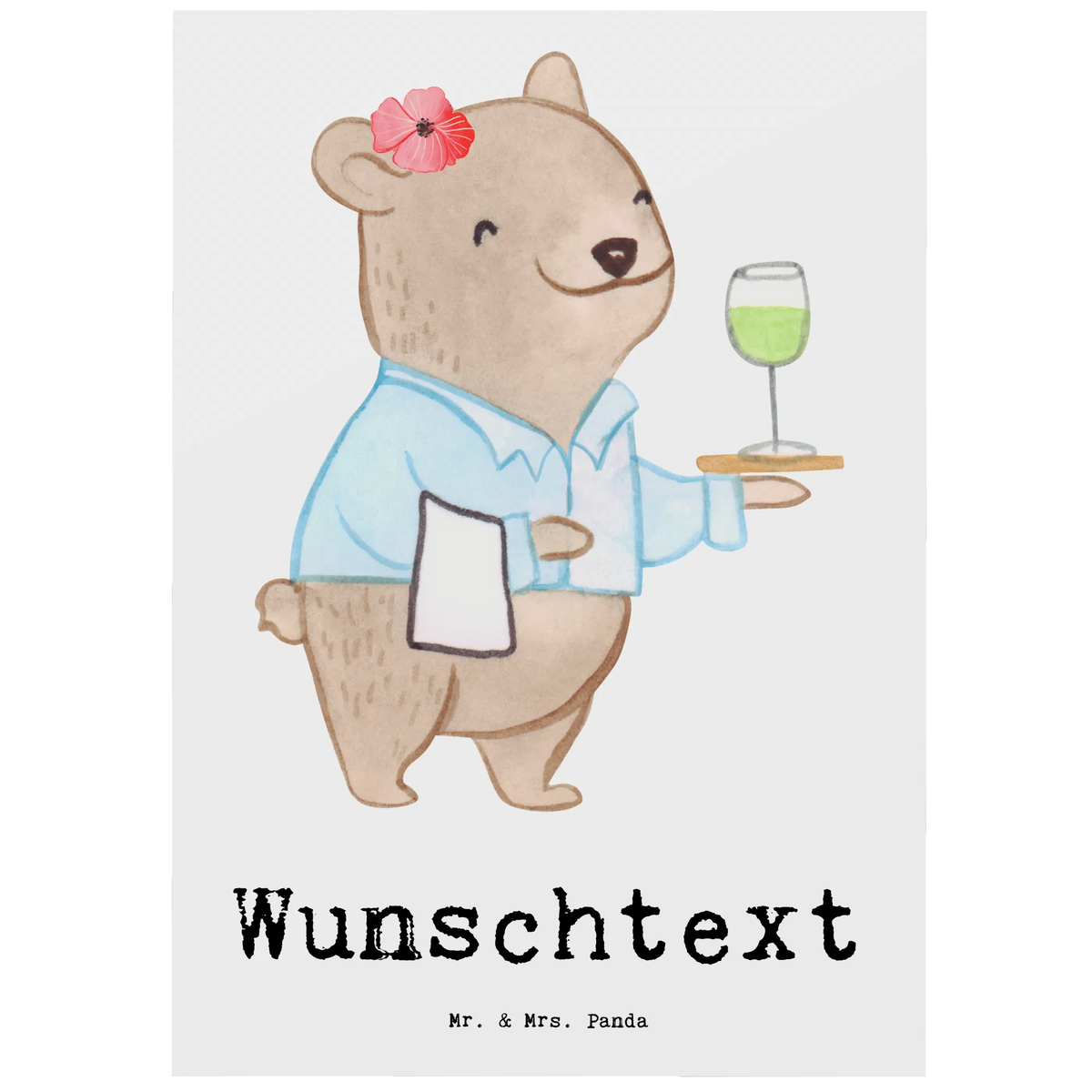 Personalised postcard Waitress heart gift, gift idea, best, farewell gift, passing exam, anniversary, retirement, promotion, job start, sayings, funny, profession