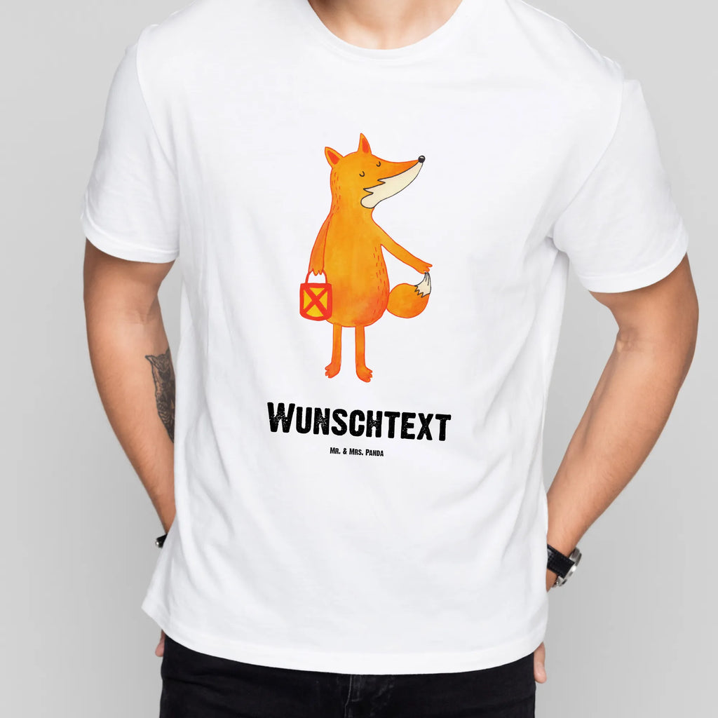 Personalised T-Shirt Fox Lantern T-Shirt mit Aufruck, Bedrucken, Wunschtext, T-Shirt mit Namen, T-Shirt Personalisiert, Fuchs, Spruch Trösten, Cäsar Otto Hugo Flaischlen, Sankt Martin, Füchse, Laternenumzug, Aufmuntern, Laterne, Liebeskummer Spruch