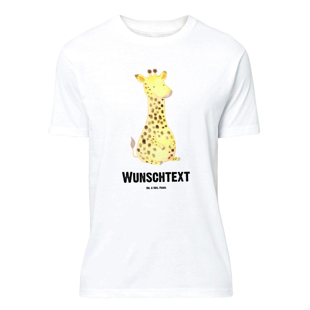Personalised T-Shirt giraffe Satisfied Bedrucken, T-Shirt mit Aufruck, T-Shirt Personalisiert, Wunschtext, T-Shirt mit Namen, Wildtiere, Afrika, Zufrieden, Giraffe, Glück, Abenteuer