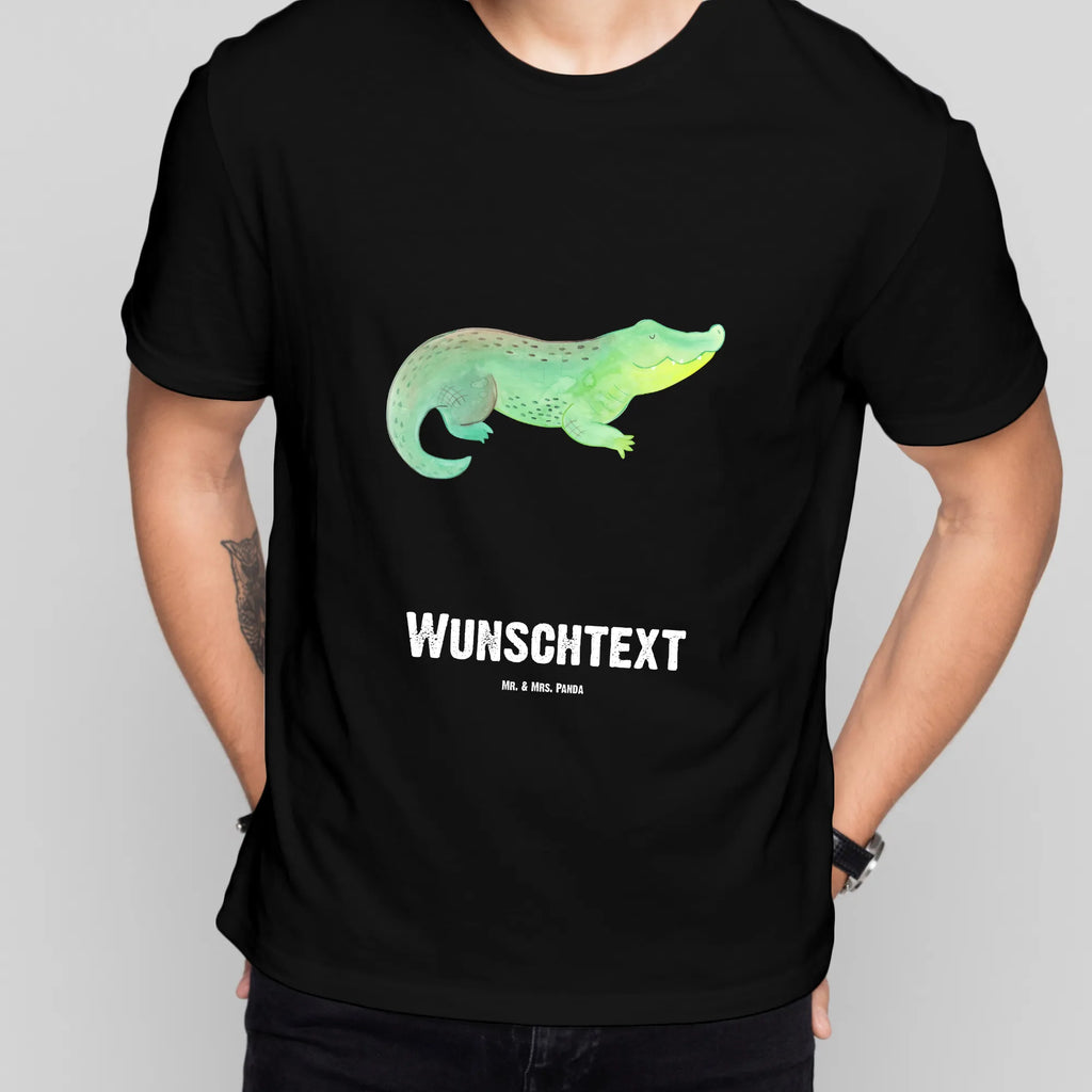 Rozmiar L Personalizowana koszulka Krokodyl Wunschtext, T-Shirt mit Namen, Bedrucken, T-Shirt Personalisiert, T-Shirt mit Aufruck, Meer, Urlaub, Meerestiere, Lieblingsmensch, Reiselust, Krokodile, Freundin, Abenteuerlust, Verrückt sein, Beste Freundin, Spontan sein, Krokodil