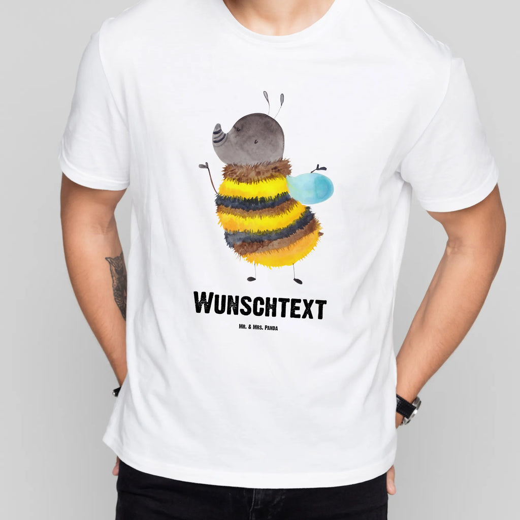 Personalisiertes T-Shirt Hummel flauschig T-Shirt mit Aufruck, Bedrucken, T-Shirt Personalisiert, Frauen, Männer, T-Shirt mit Namen, Wunschtext, Tiermotive, Gute Laune, lustige Sprüche, Tiere, Hummel, Biene, Blume, Flauschig, Natur