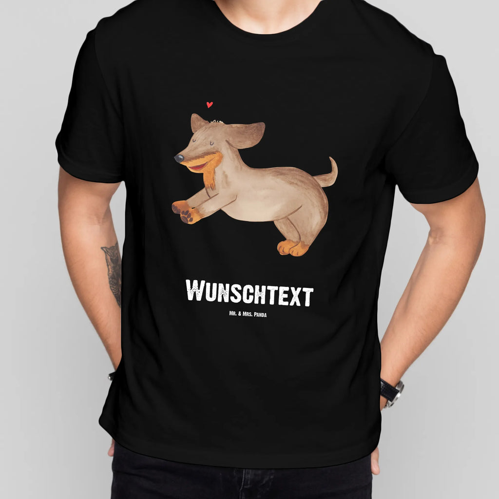 Rozmiar L Personalizowana koszulka pies Jamnik T-Shirt Personalisiert, Wunschtext, T-Shirt mit Namen, T-Shirt mit Aufruck, Bedrucken, Hundemotiv, Hund, Haustier, Tierliebhaber, Sprüche, Hunderasse, Hundebesitzer, Dachshund, Dackel, Happy Dog, Hunde
